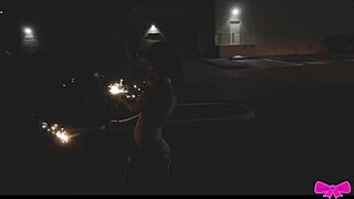 Outdoor party sparklers with honey gold and dakota marr