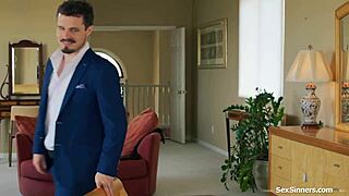 wife cheats under blindfold right under hubby's nose