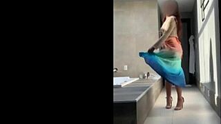 Brazilian Milf Dances Sensually in Miniskirt Outdoors