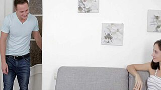 playful brunette adell getting fucked from behind