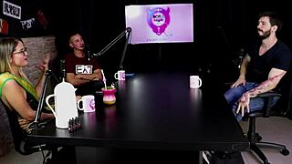 Arthur Aily in sheer red lingerie, exploring pain and inversion during group play