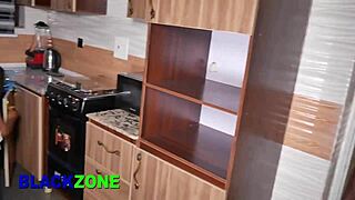 Step Mom Feels Intense Heat In The Kitchen With Her Young Not Son