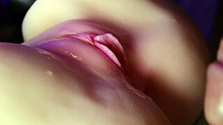 I creampie her pink, wet pussy in a hot close-up