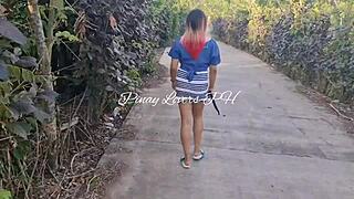 pinay asian teen 18+ fuck in public near the road