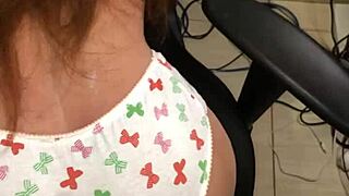 horny stepdad waits for wife to leave to fuck the sex toy 😏