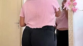 chubby girl farting while prepping for date