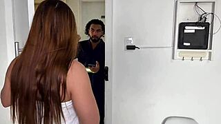 Influencer trans fucks electrician in teasing submissive session