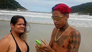 Woman Finds Famous Toy On Beach And Offers Her Pussy