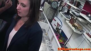 pawnshop lady sucks cock before doggystyle