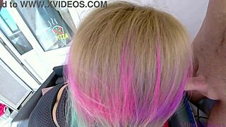 horny goth stepsister with sexy makeup made deep throat and titjob