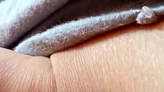 Milf touches herself in pajamas