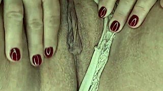 sexy fat milf in panty shows her naked pussy and big breasts