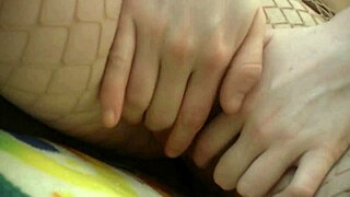 genevive tears fishnet pantyhose to grinds on cock & get sensual massage