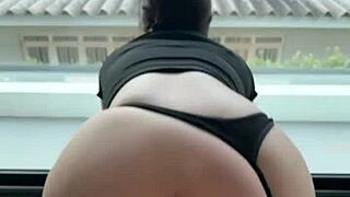 Stepdaughter rubs against stepbrother until he fills her with cum!