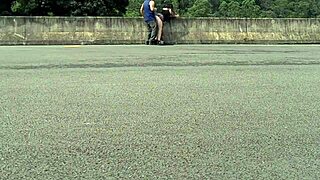 Hot chubby girl gets fucked doggystyle in the street, exposed to public voyeurs