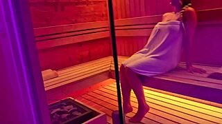 hot sex with a stranger right in the public sauna