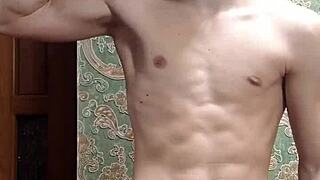 skinny boy flexes in underwear, what do you think?