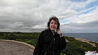 Curvy German teen feels intense pleasure in quick beach encounter with stranger