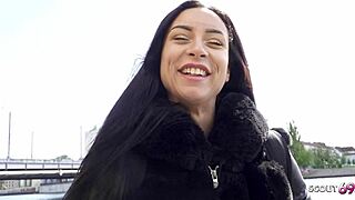 German scout picks up perfect german latina teen caramella del x for casting fuck