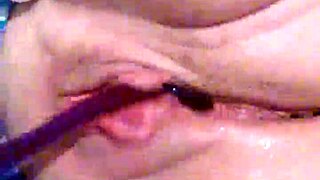 Wife Plunges Toy Into Dripping Squirting Pussy Up Close