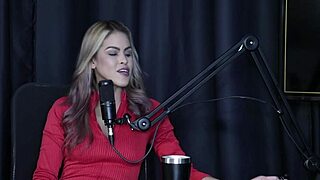 Sofie Lollipop Transsexual Proves Her Blowjob Skills On Show, Drinks Milk And Kisses Presenter