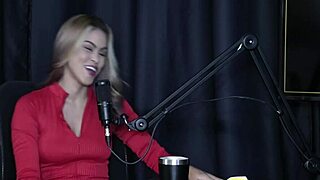 Sofie Lollipop Transsexual Proves Her Blowjob Skills On Show, Drinks Milk And Kisses Presenter