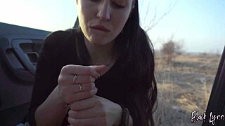 Black Lynn In Car At Sunset