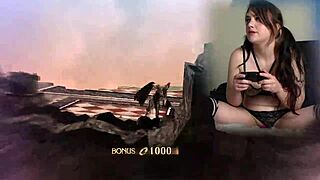 S sexy Bimbo Uses Lovense During Gaming Session Playing Bayonetta Episode 4