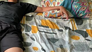 stepsister decides to fuck her stepbrother when parents are away, full story.