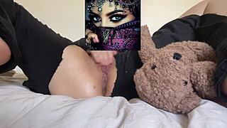 Strawberry in my hot tight teen pussy - I miss your dick, mi amor - Arabian Snowwhite, USA Los Angeles