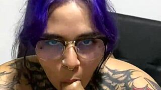 curvy goth sucks neighbor's cock sloppy