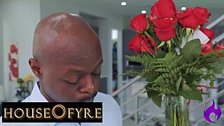 Wow, the housewife is cheating on her husband with the big black cock delivery man! Ding dong!