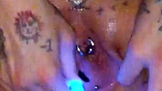 new amateur side show early winter special progress on stretching my piss hole watch my smooth wet pussy cum from the training big natural tits glowstick show watch till the end