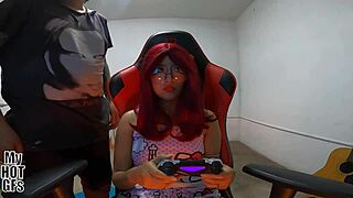 play with my pussy and fill it with cum while i'm gaming?