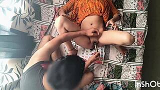 I shaved my village bhabhi's creamy pussy before fucking her hard