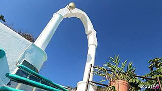 natural saggy tits latina gets surprised with anal on the beach by old german tourist 😲