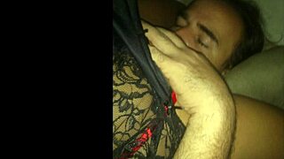 Teasing with black shirt