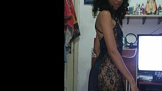 Teasing with black shirt