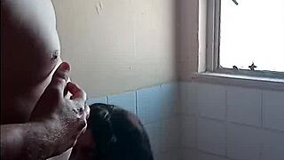 Grandpa Daddy Receives Best Blowjob During Bathroom Sex Session