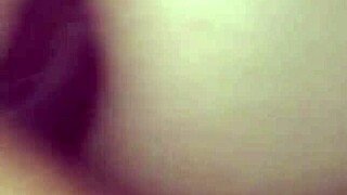 Cuckold husband licks creampied pussy during anal