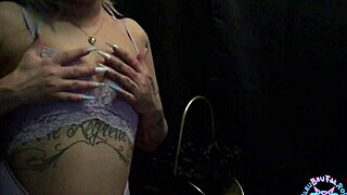 Hot big booty milf devours huge cock with deepthroat and gagging