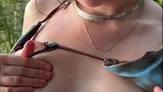 Horny Teen In Bikini Gives Oily Titjob And Sucks Dick On Public Beach!