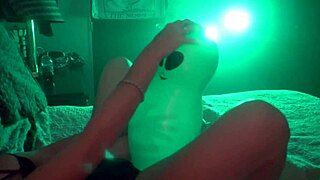 an intriguing encounter with an inflatable alien balloon during a solo session