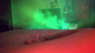 an intriguing encounter with an inflatable alien balloon during a solo session