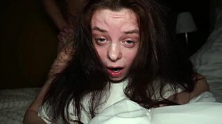 Skinny brunette loves hard night sex with doggystyle and squirting