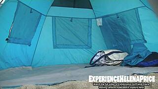 exhibitionist latina girlfriend teasing voyeur cocks on a nude beach