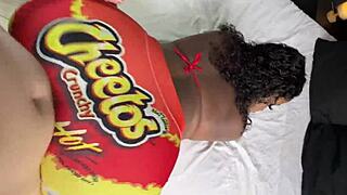 White Guy Enjoys Big Ass Black Girl Through Hole in Tight Yoga Pants