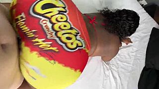 White Guy Enjoys Big Ass Black Girl Through Hole in Tight Yoga Pants