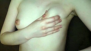 classmate with big natural tits shows off to the camera and shakes them homemade