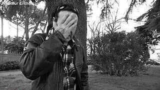 Laura in a tight dress shows her wide pussy.